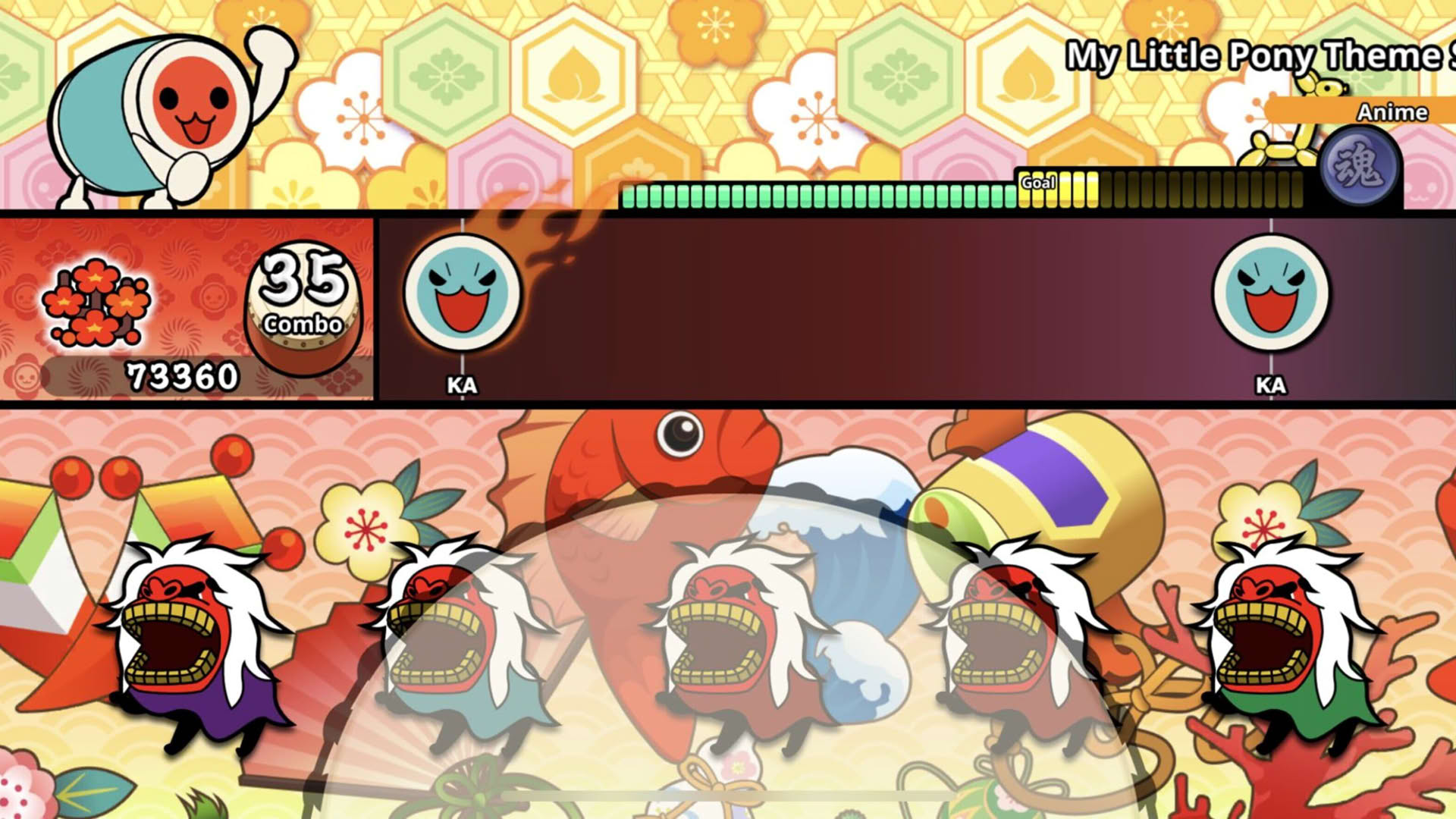 Screenshot for Taiko no Tatsujin: Pop Tap Beat