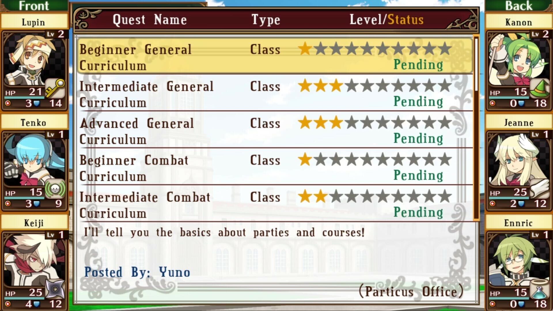 Screenshot for Class of Heroes