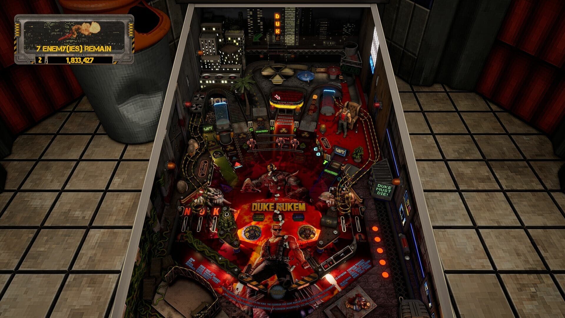 Screenshot for Pinball M: Duke Nukem's Big Shot Pinball