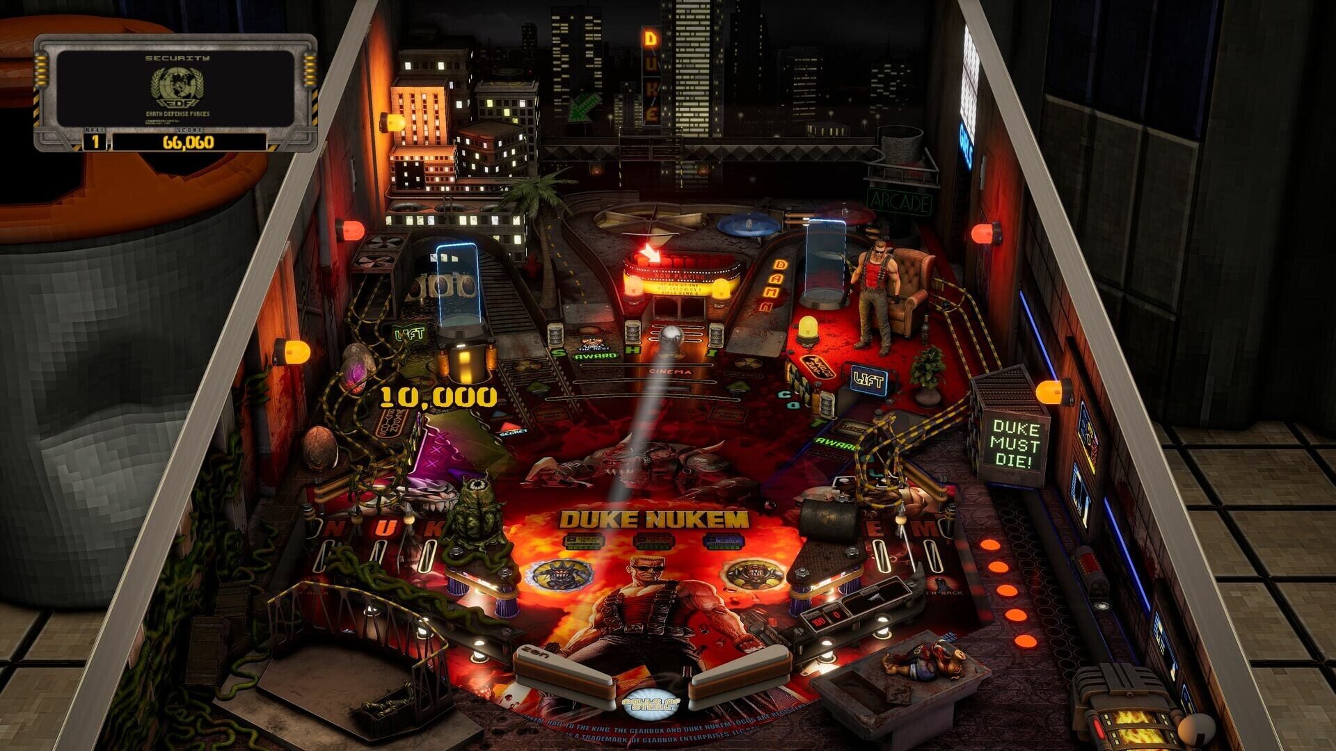 Screenshot for Pinball M: Duke Nukem's Big Shot Pinball