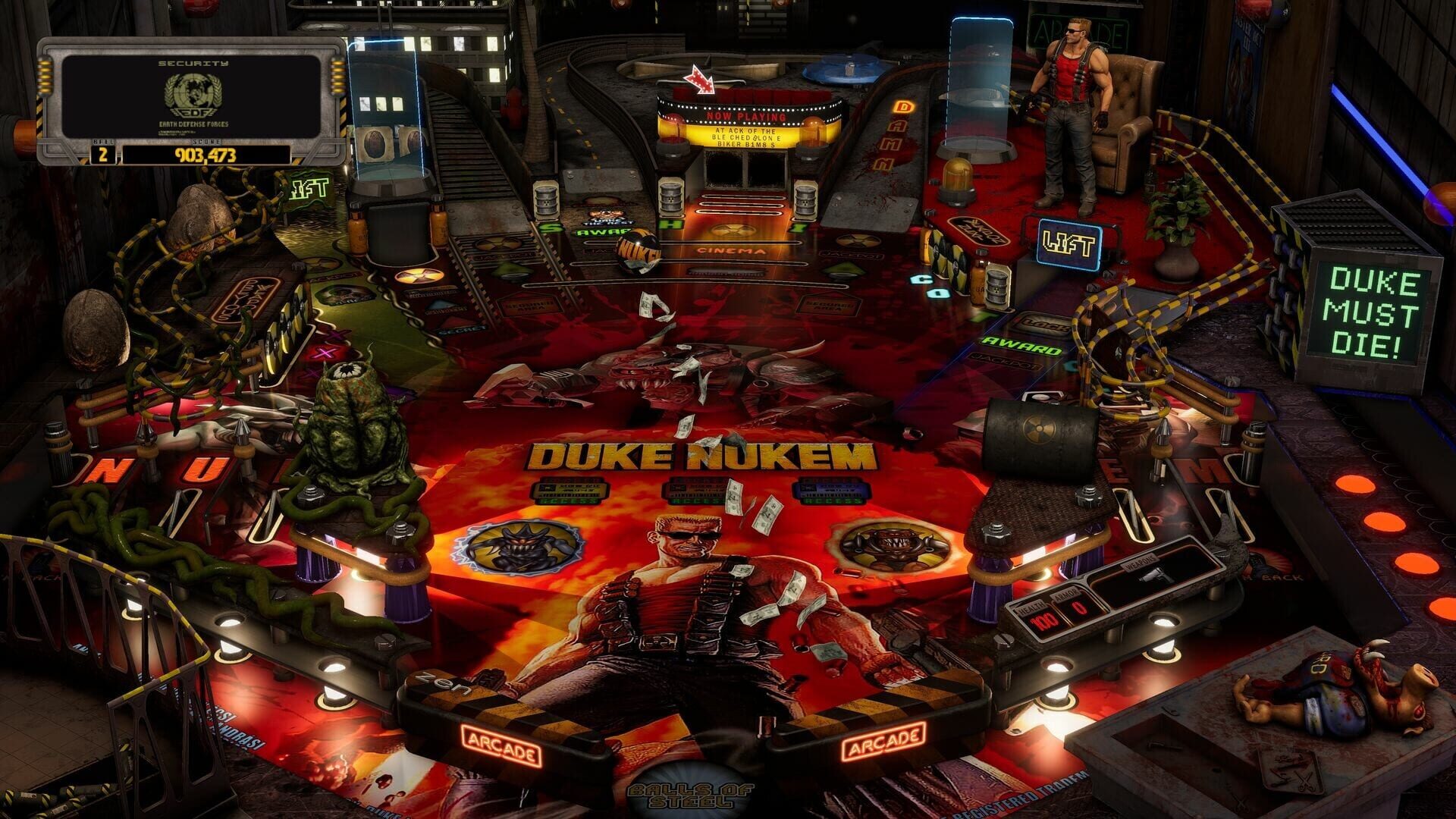 Screenshot for Pinball M: Duke Nukem's Big Shot Pinball
