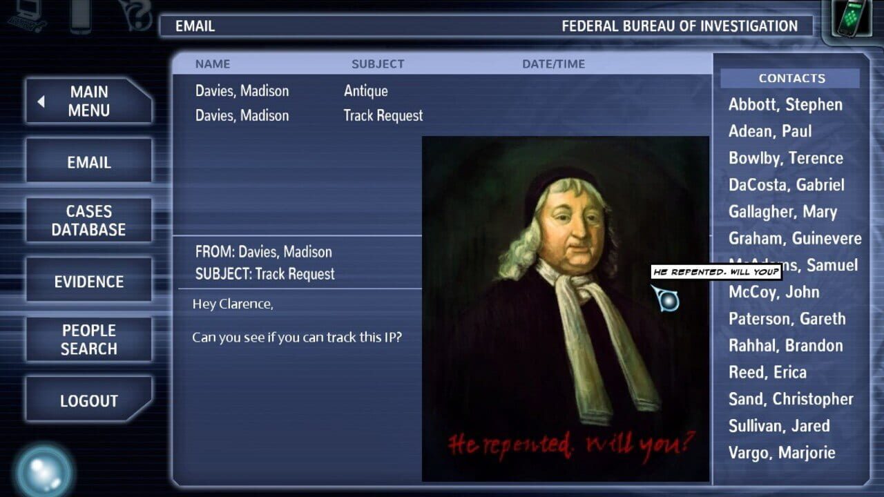 Screenshot for Cognition: An Erica Reed Thriller