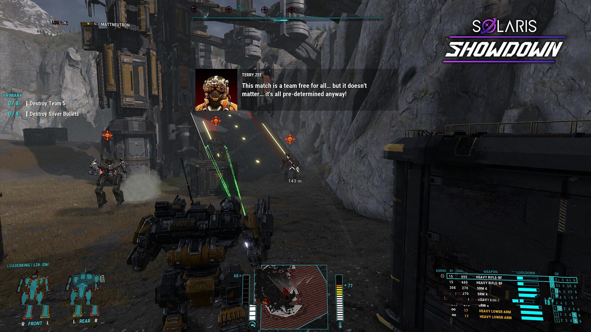 Screenshot for MechWarrior 5: Mercenaries - Solaris Showdown