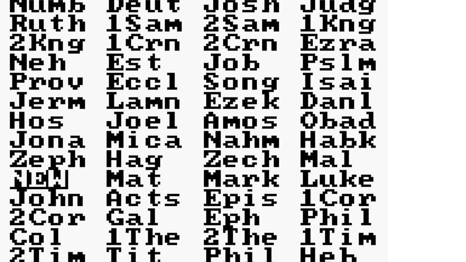 Screenshot for King James Bible for Use on Game Boy