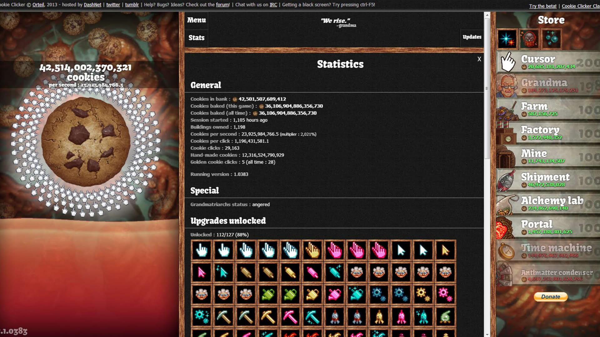 Screenshot for Cookie Clicker