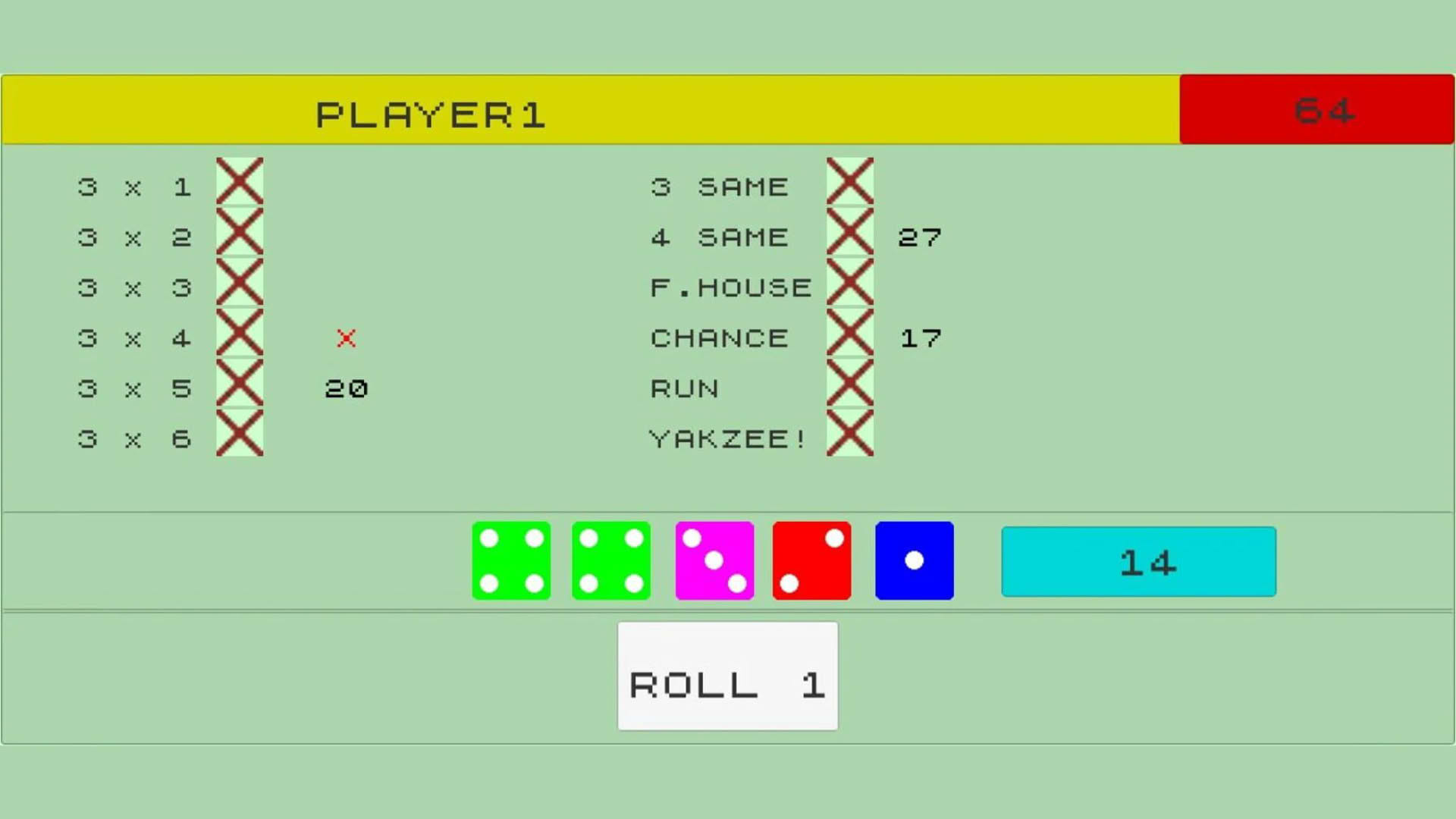 Screenshot for Yakzee: Remastered Edition