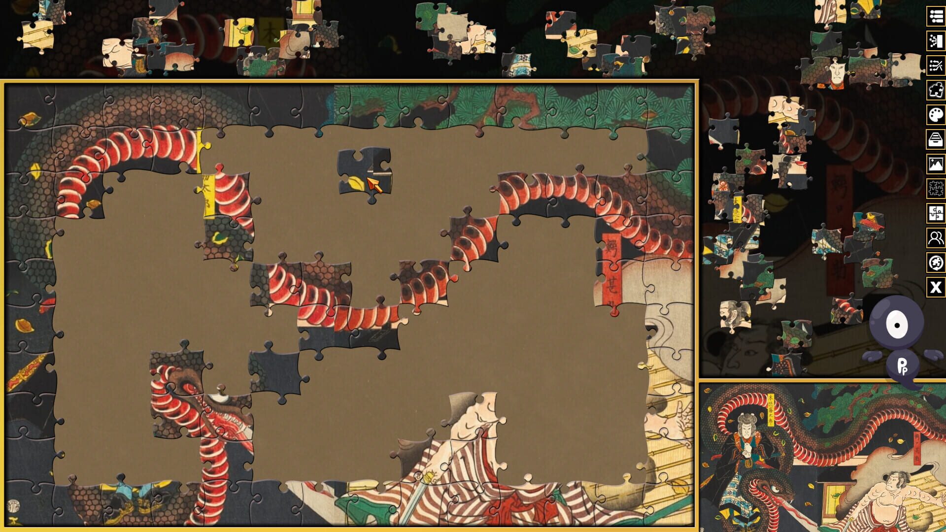 Screenshot for Pixel Puzzles 3: Ukiyo-e Jigsaws