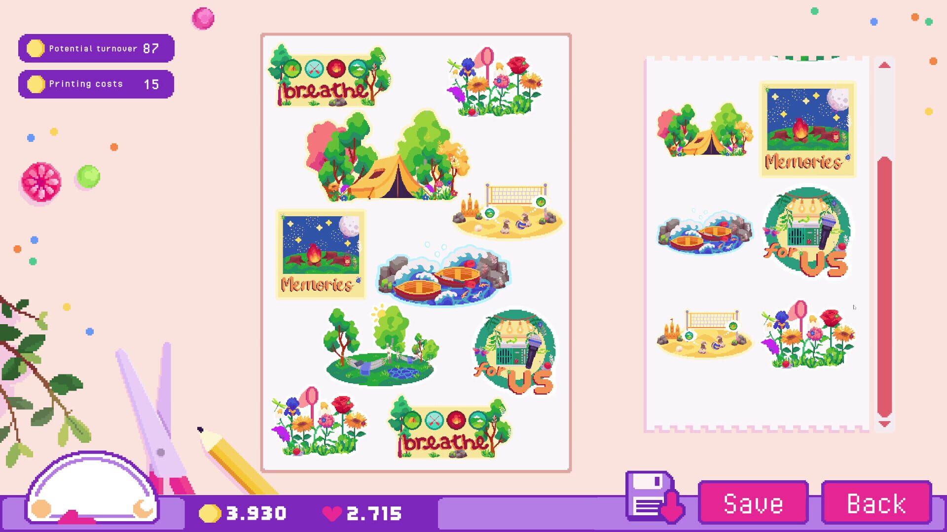 Screenshot for Sticky Business: Camp Zinnias
