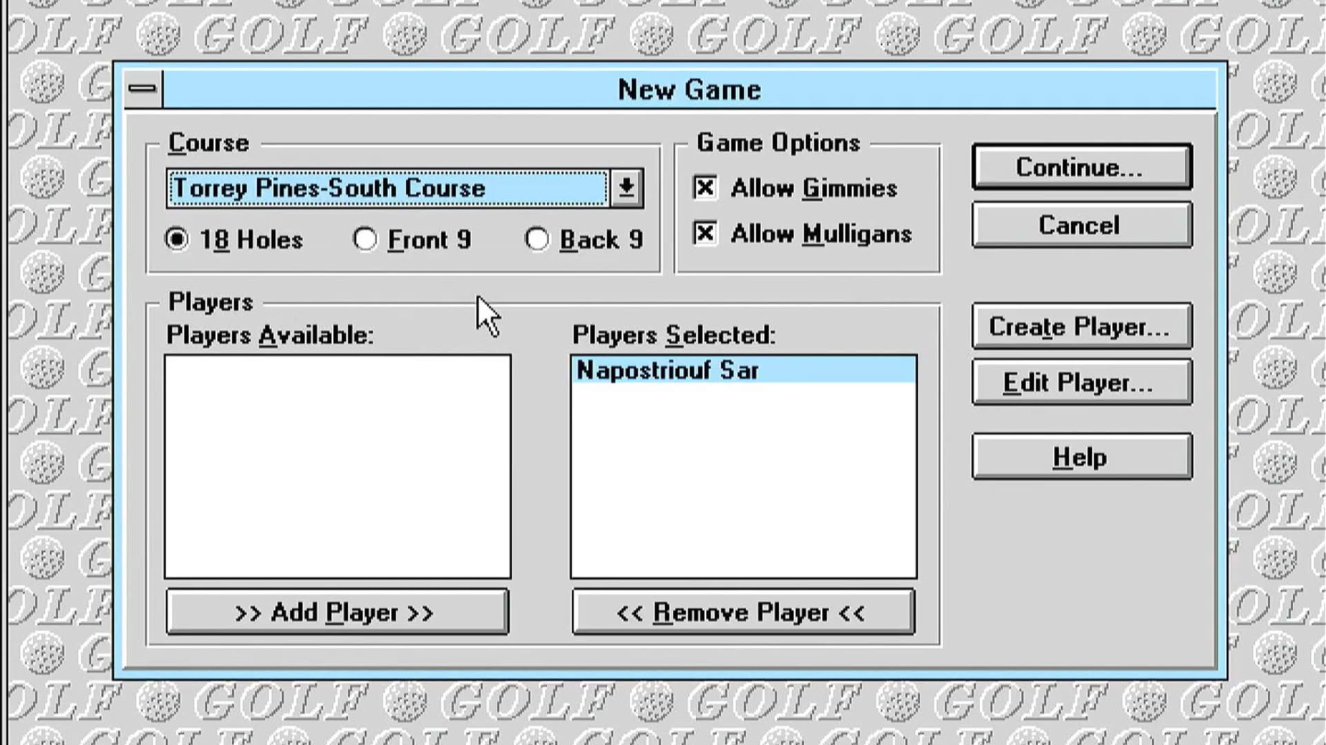 Screenshot for Microsoft Golf