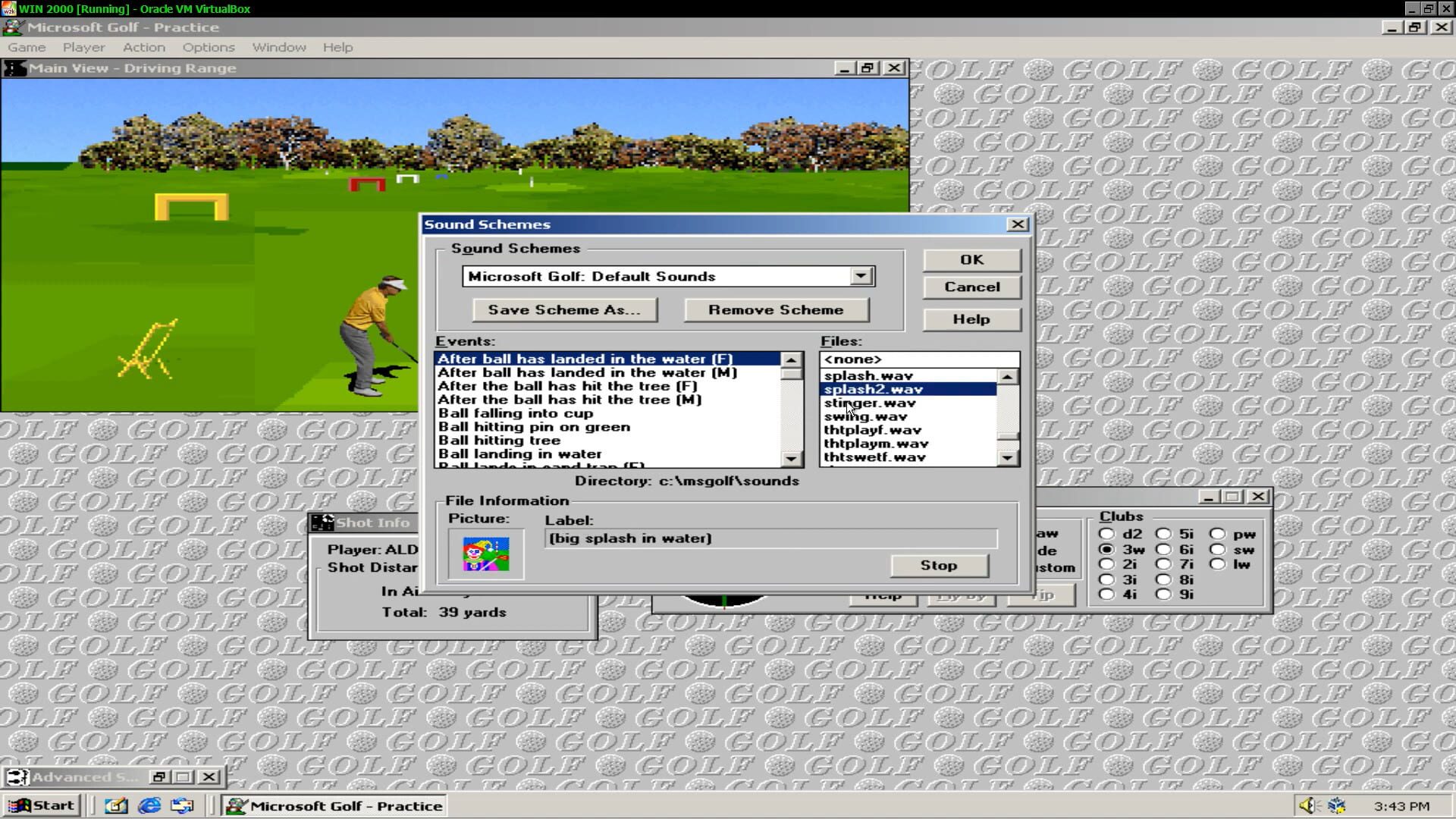Screenshot for Microsoft Golf: Multimedia Edition