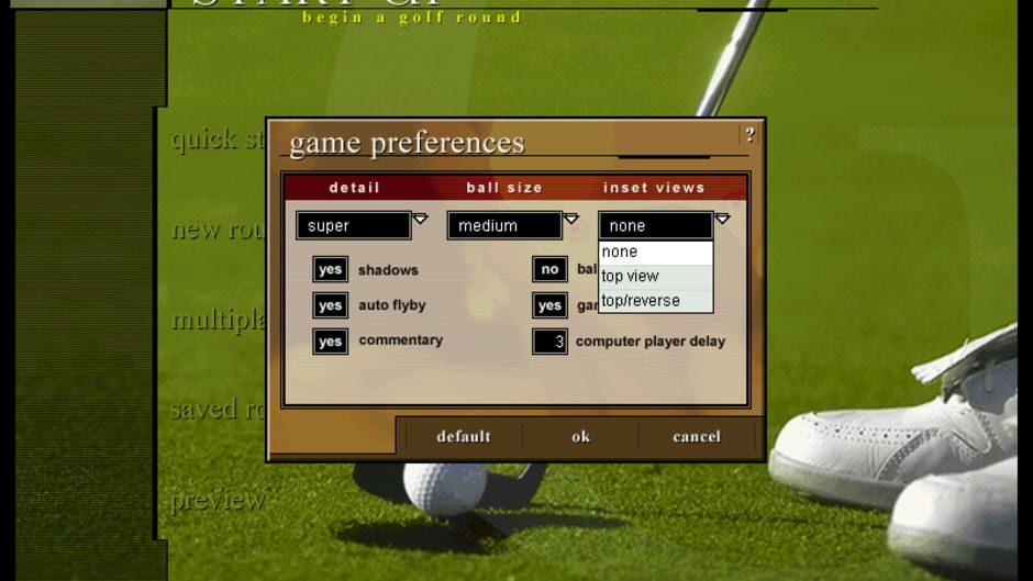 Screenshot for Microsoft Golf 1998 Edition
