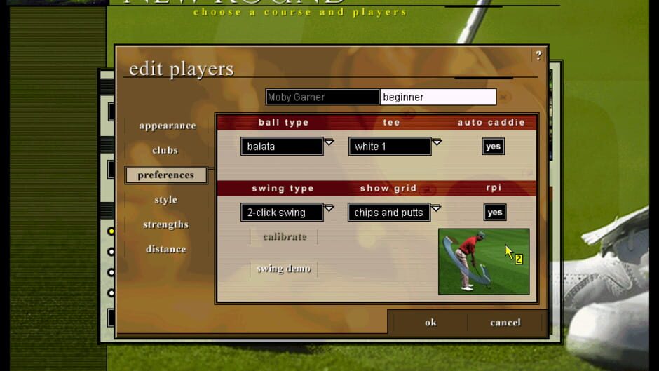 Screenshot for Microsoft Golf 1998 Edition