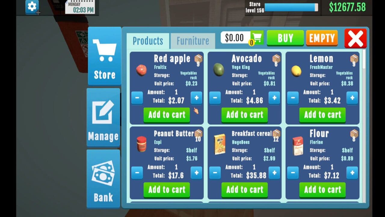 Screenshot for Supermarket Manager Simulator