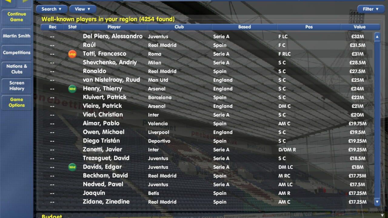 Screenshot for Championship Manager: Season 03/04