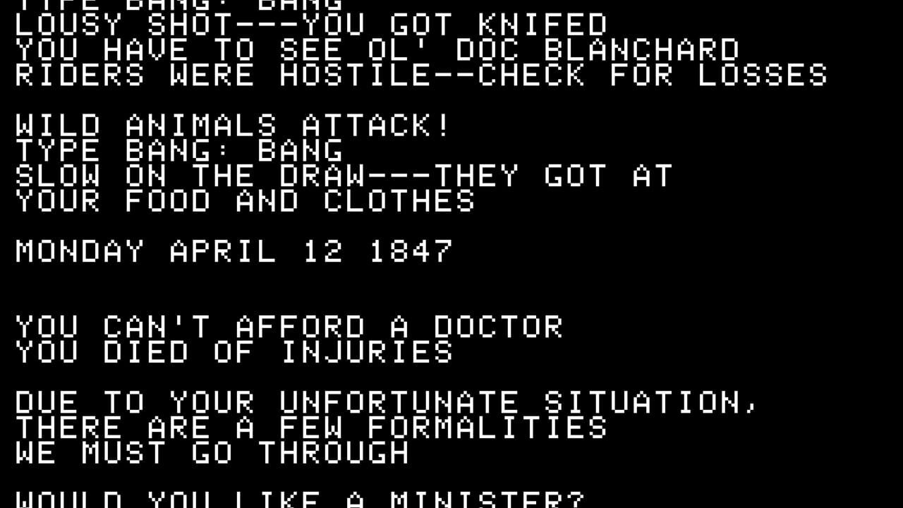 Screenshot for The Oregon Trail