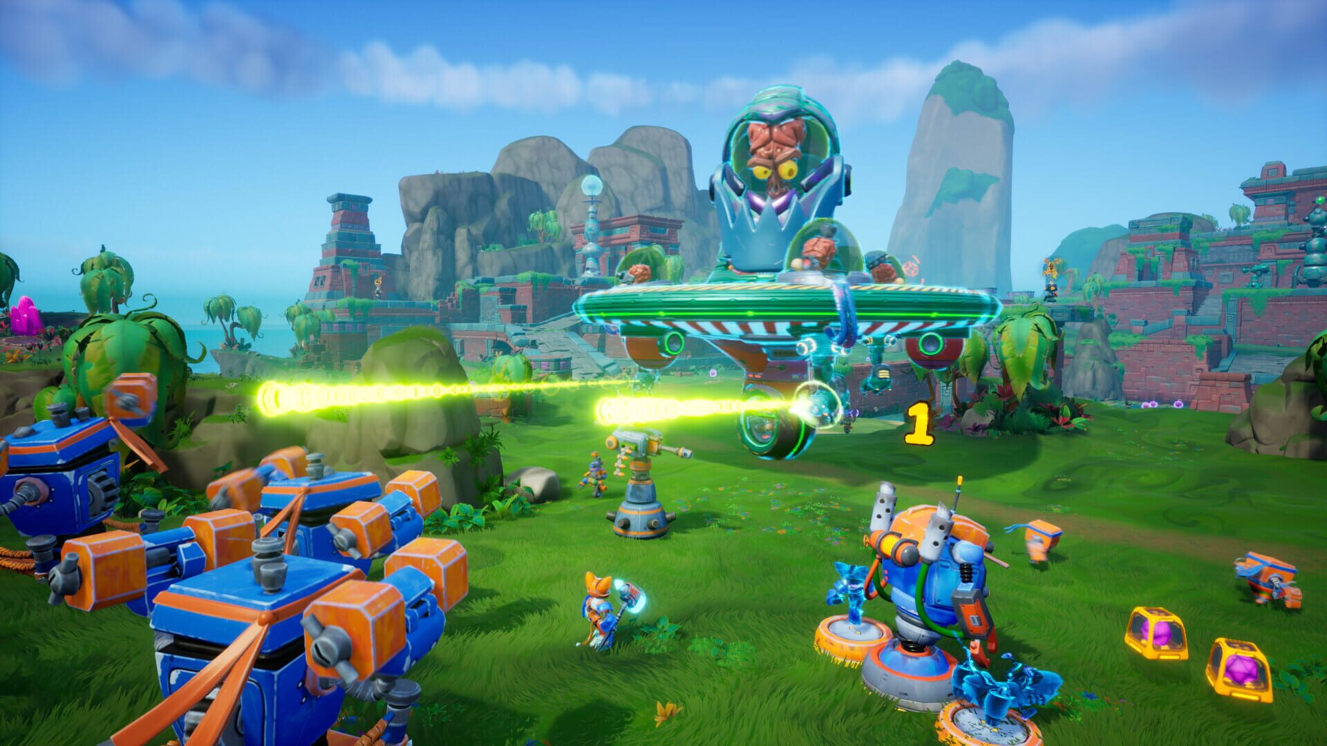 Screenshot for Chip ‘n Clawz vs. The Brainioids
