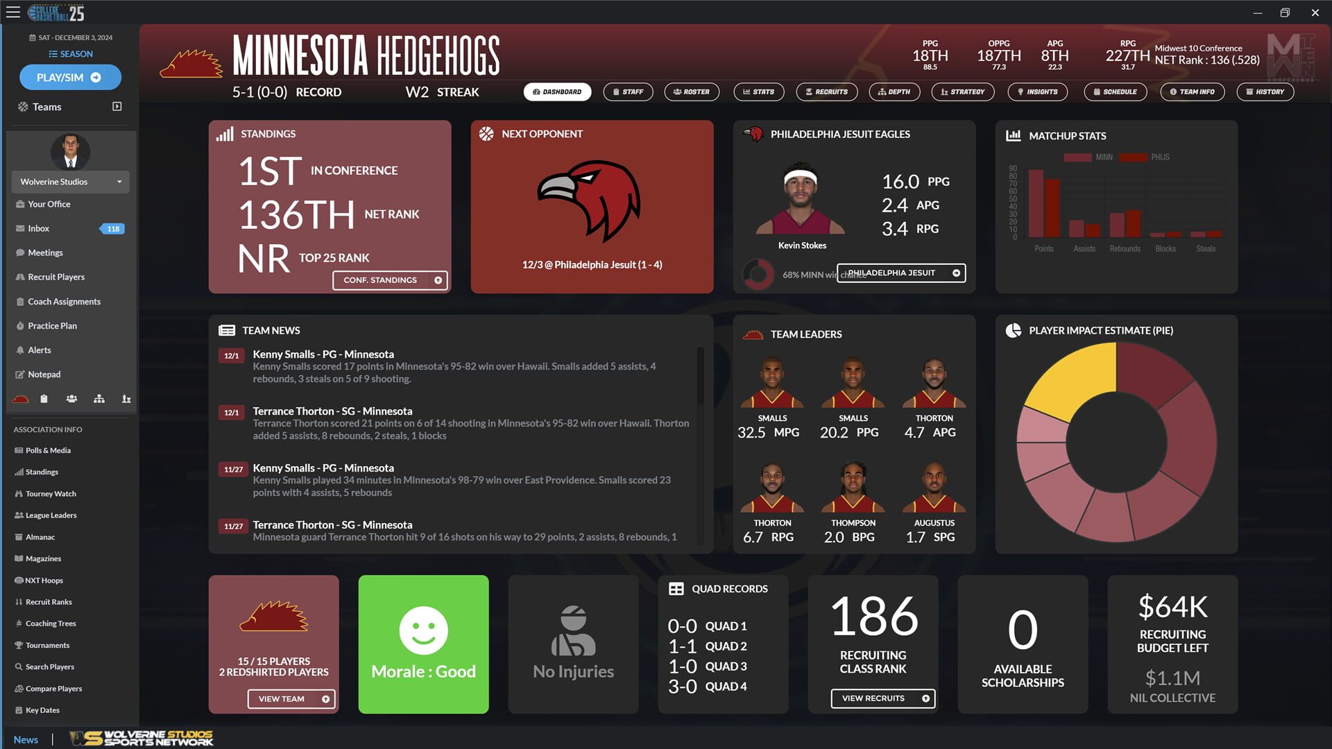 Screenshot for Draft Day Sports: College Basketball 2025