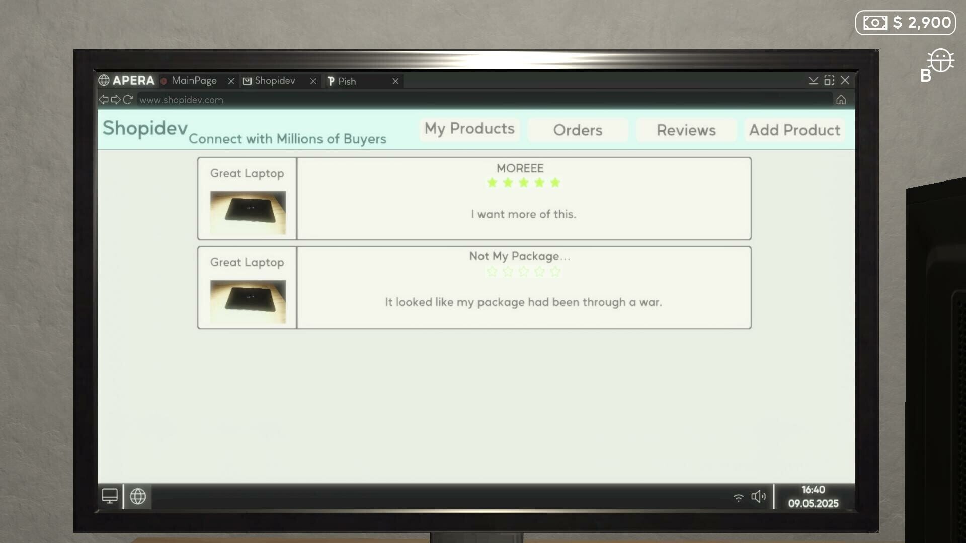 Screenshot for E-Commerce Simulator 2025