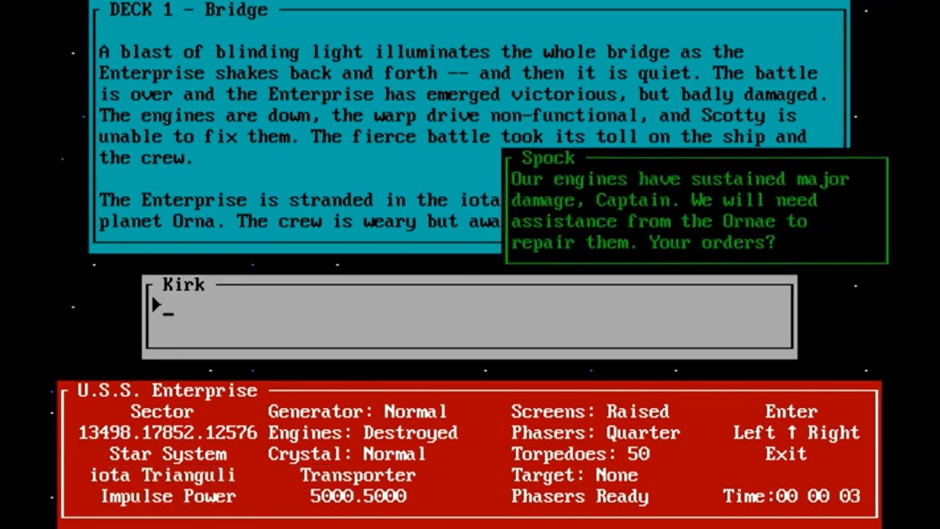 Screenshot for Star Trek: The Kobayashi Alternative