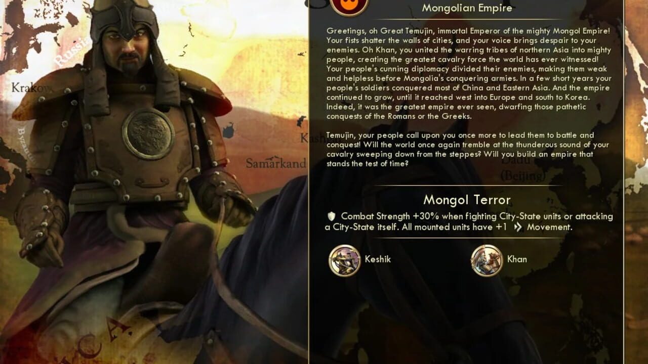 Screenshot for Sid Meier's Civilization V: Civ and Scenario Pack - Mongols (Genghis Khan)