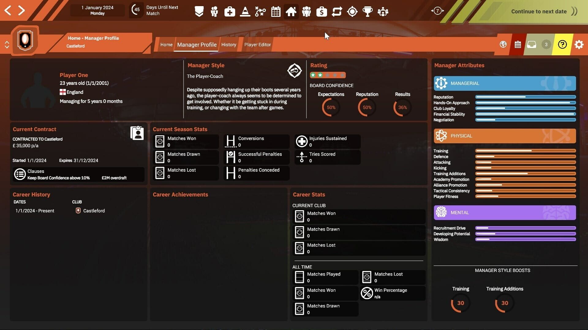 Screenshot for Rugby League Team Manager 4