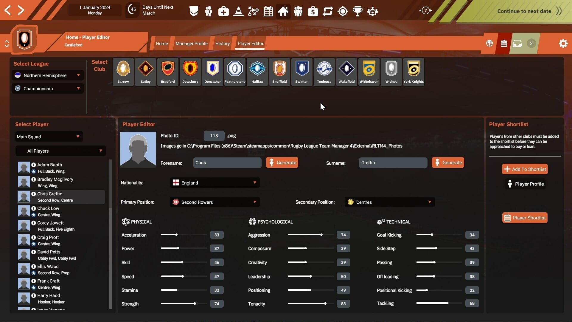 Screenshot for Rugby League Team Manager 4