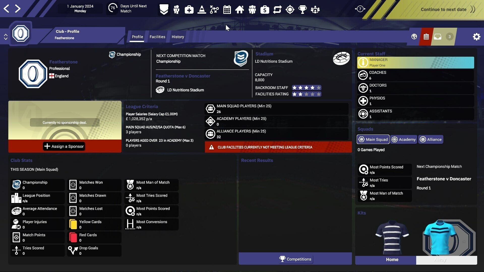 Screenshot for Rugby League Team Manager 4