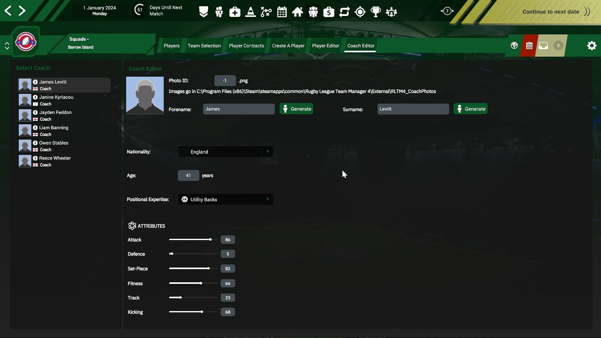 Screenshot for Rugby League Team Manager 4