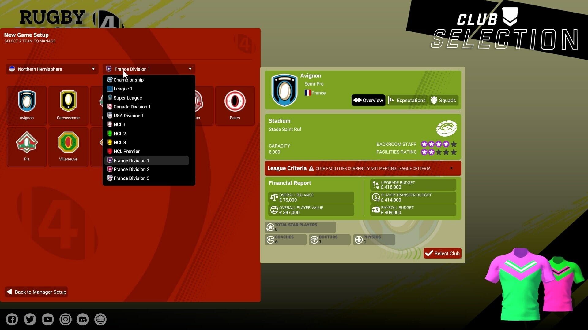 Screenshot for Rugby League Team Manager 4