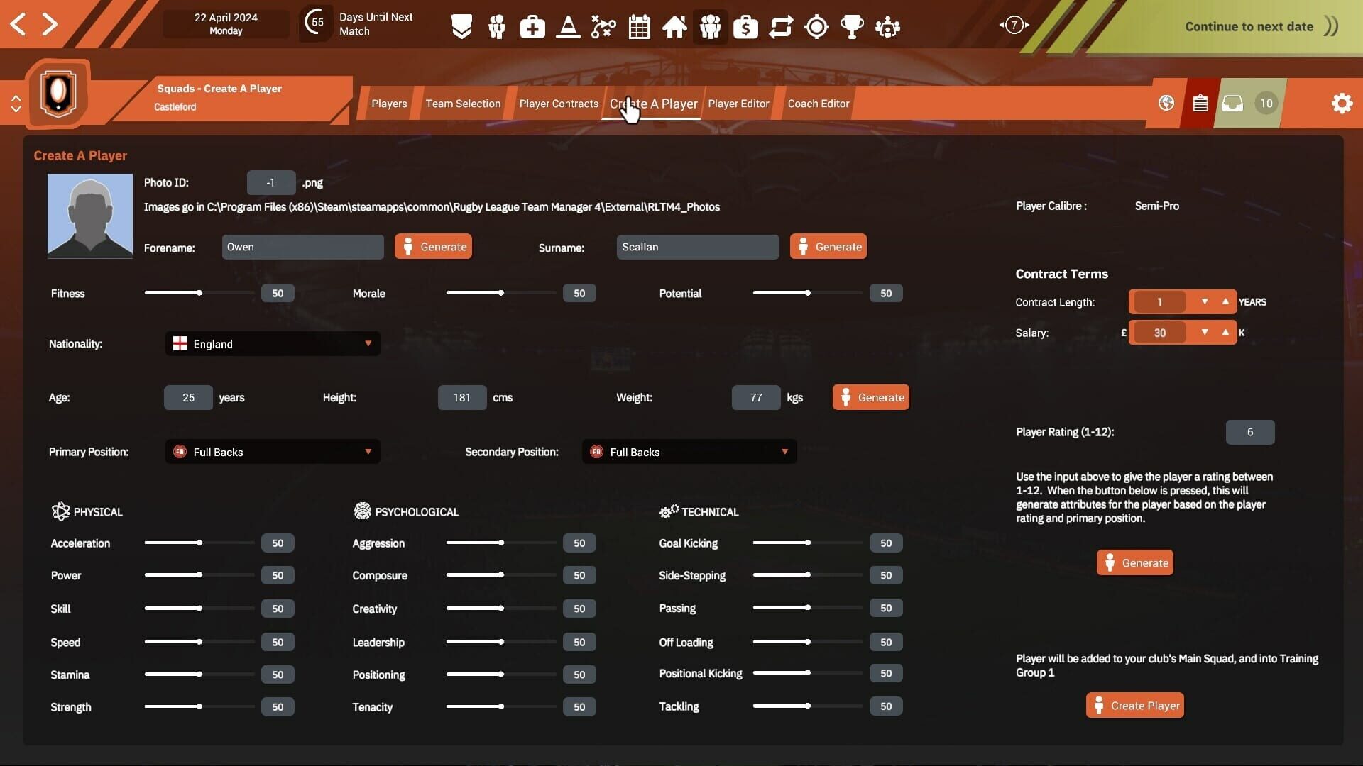 Screenshot for Rugby League Team Manager 4