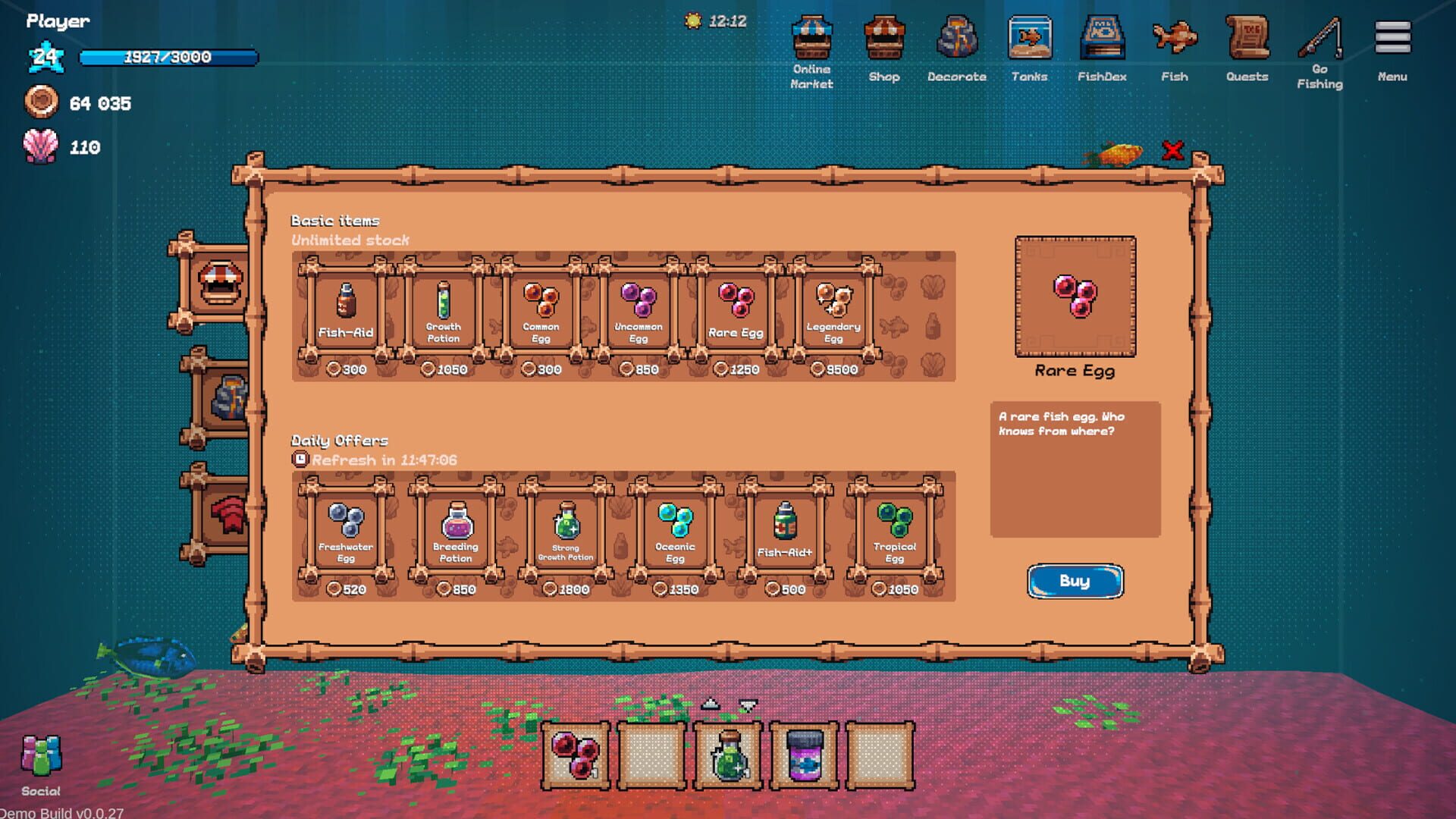 Screenshot for Tiny Aquarium: Social Fishkeeping