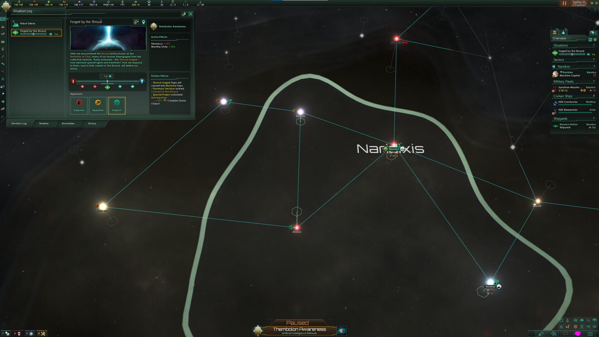 Screenshot for Stellaris: Shadows of the Shroud