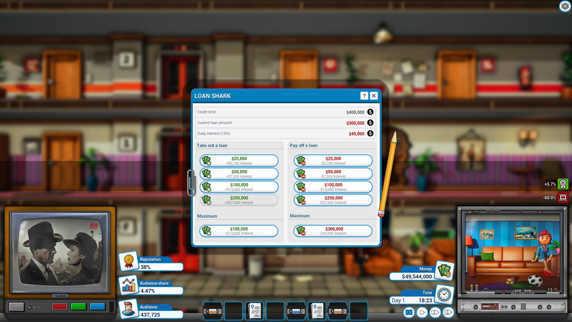 Screenshot for Mad Television Tycoon