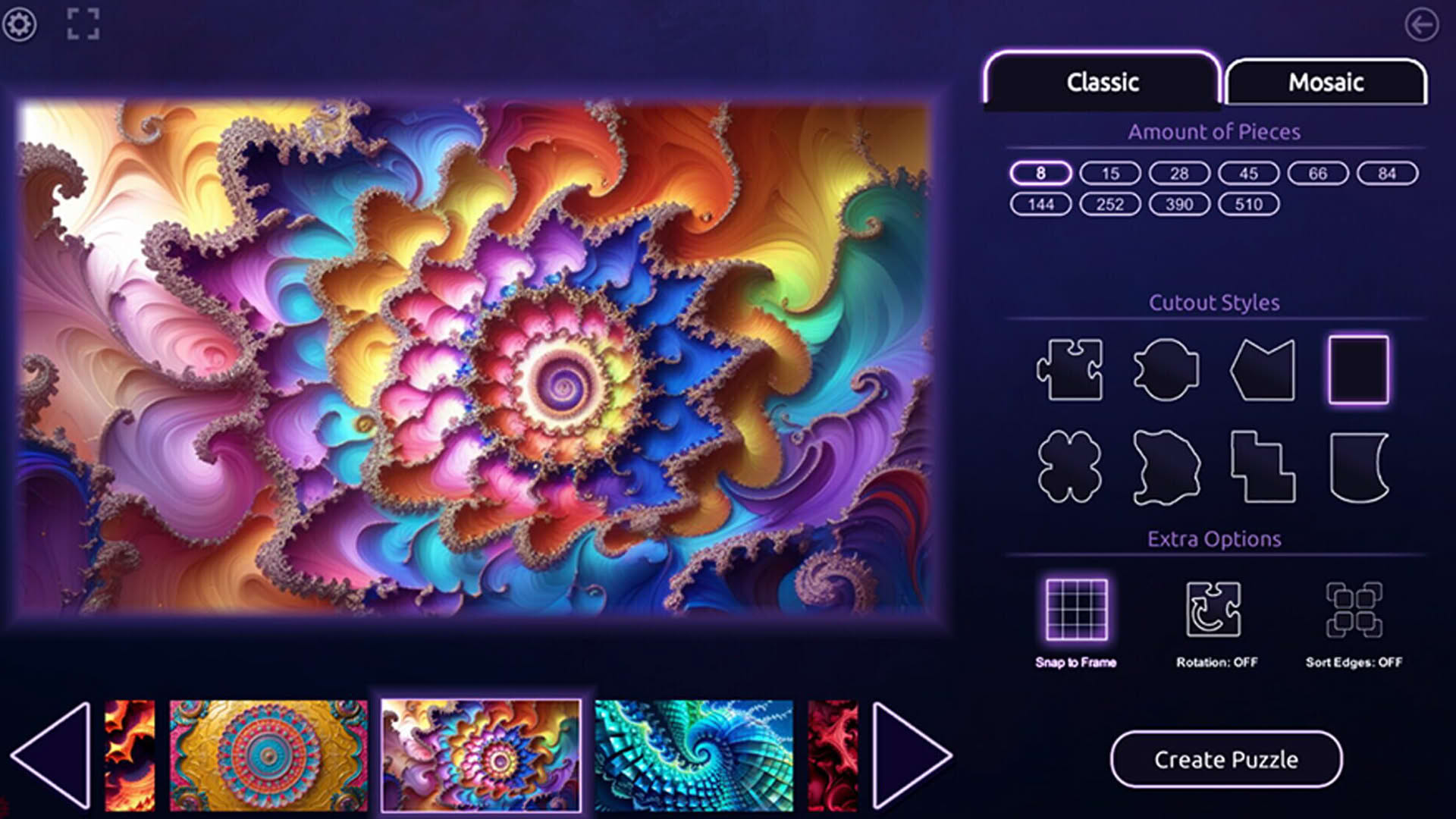 Screenshot for Master of Pieces Jigsaw Puzzle: Mandalas and Fractals