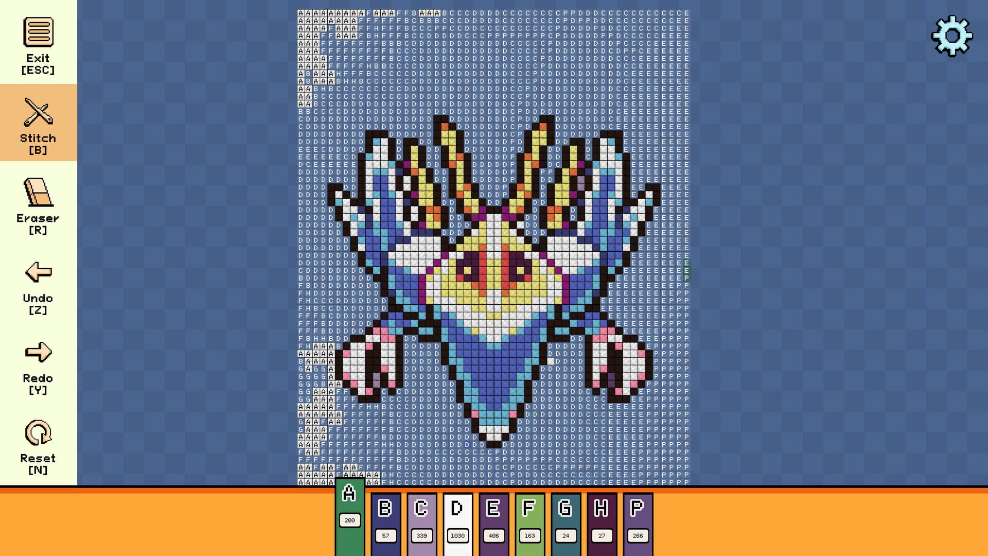 Screenshot for Pixel Cross Stitch: Color by Number - Menacing Monsters Pack 3