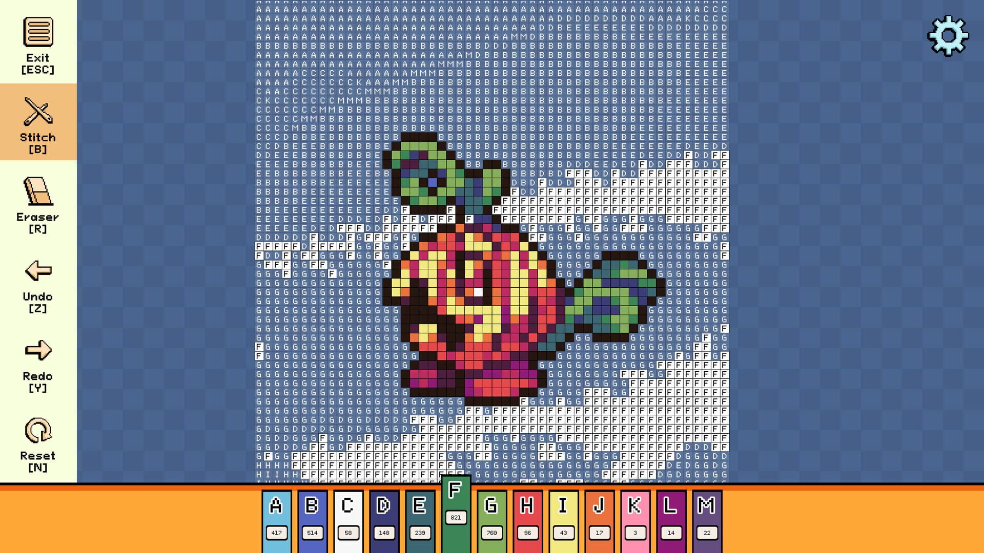 Screenshot for Pixel Cross Stitch: Color by Number - Menacing Monsters Pack 3