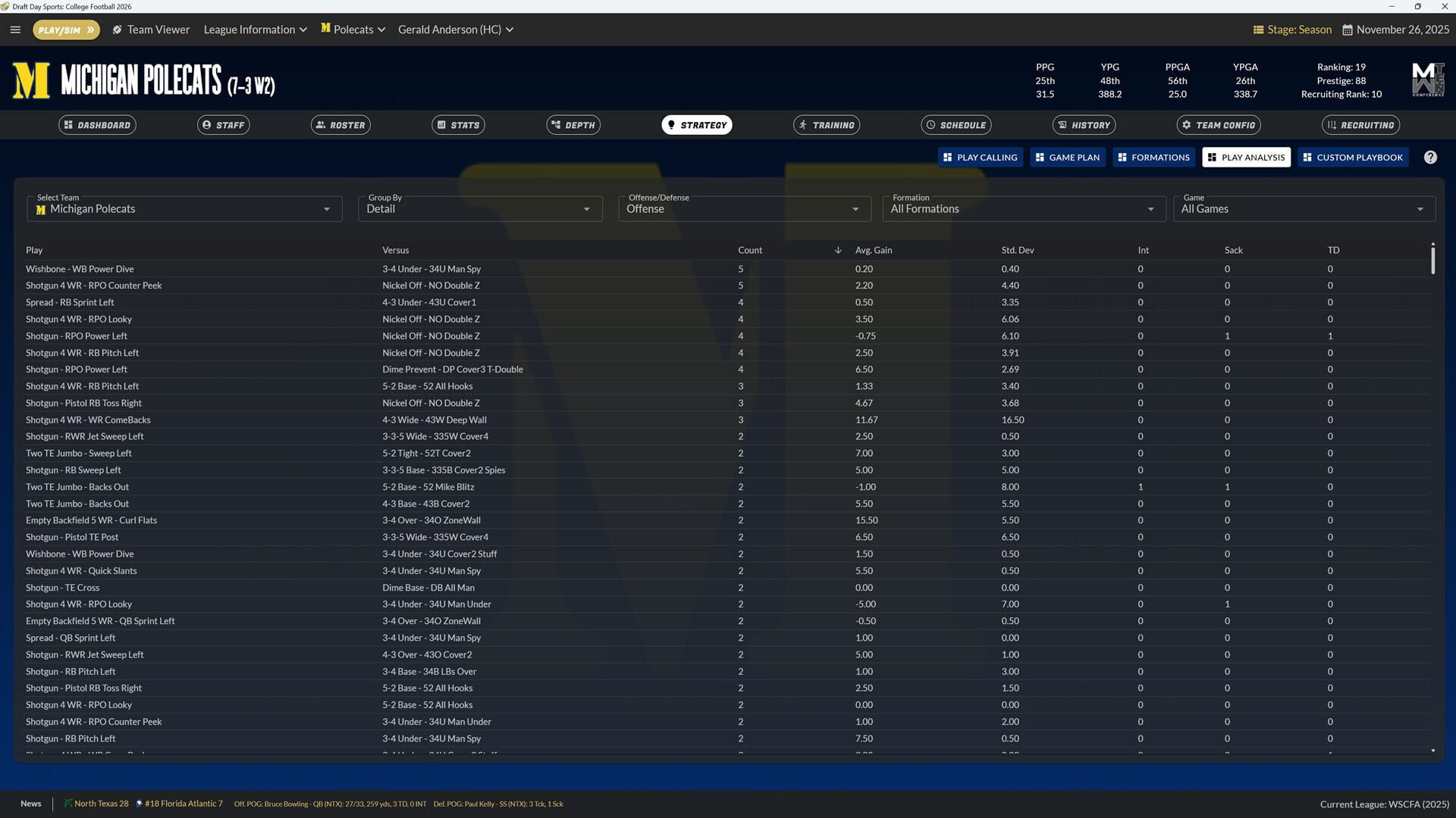Screenshot for Draft Day Sports: College Football 2026