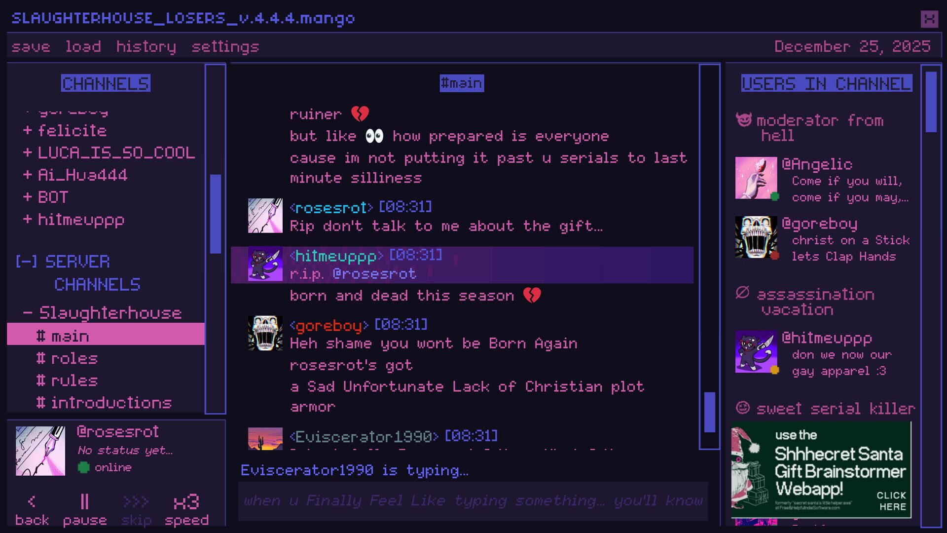 Screenshot for A Killer Chat! Christmas