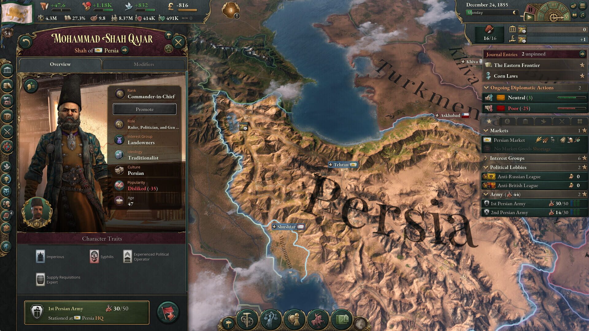 Screenshot for Victoria 3: Sphere of Influence