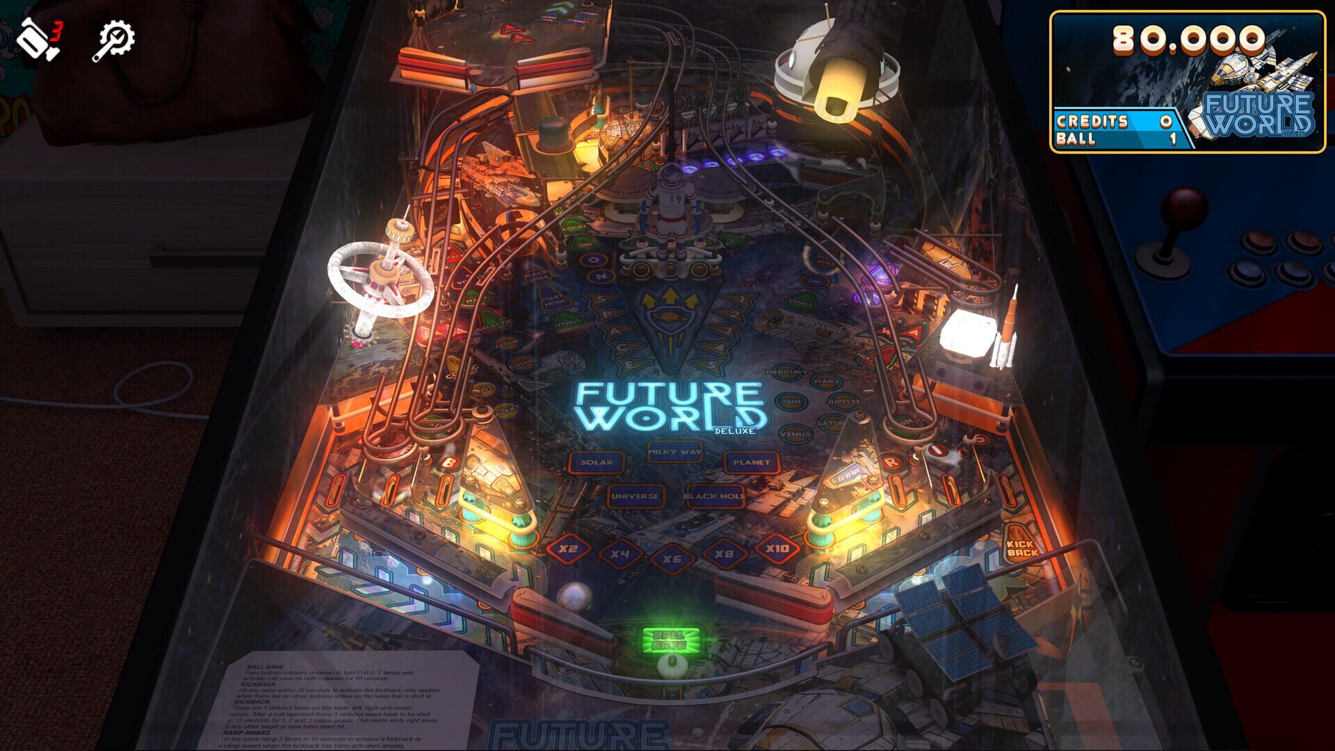 Screenshot for Zaccaria Pinball: Future World Deluxe Pinball Table