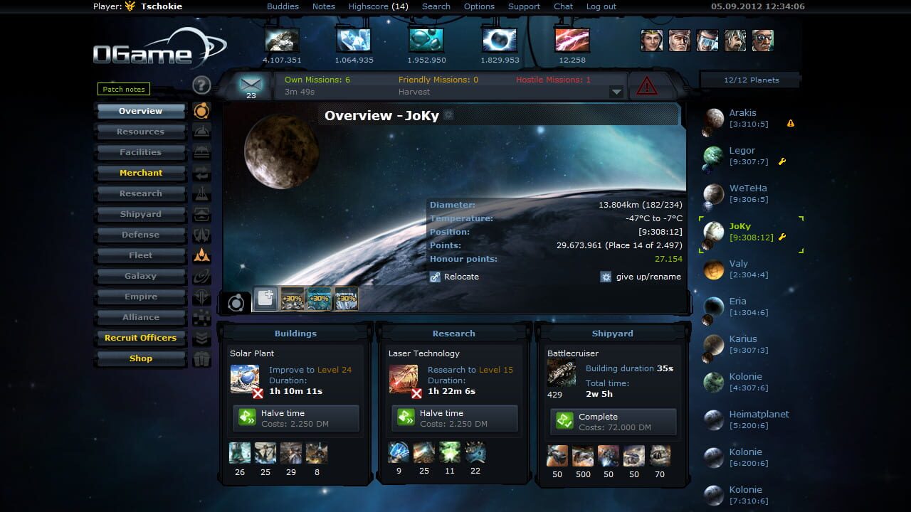 Screenshot for OGame