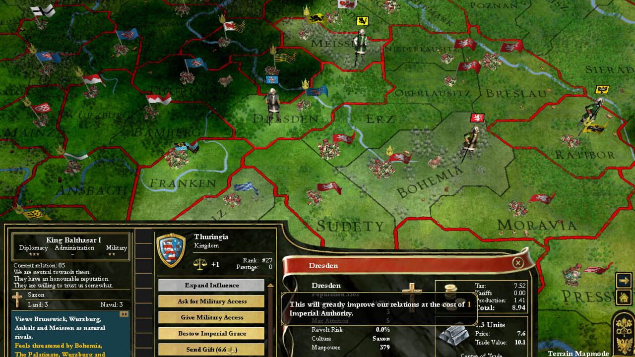 Screenshot for Europa Universalis III: Heir to the Throne