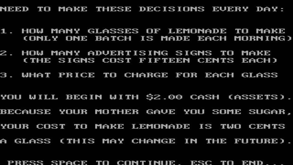 Screenshot for Lemonade Stand
