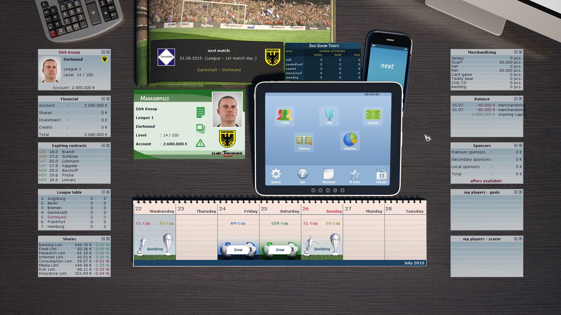 Screenshot for Club Manager 2016