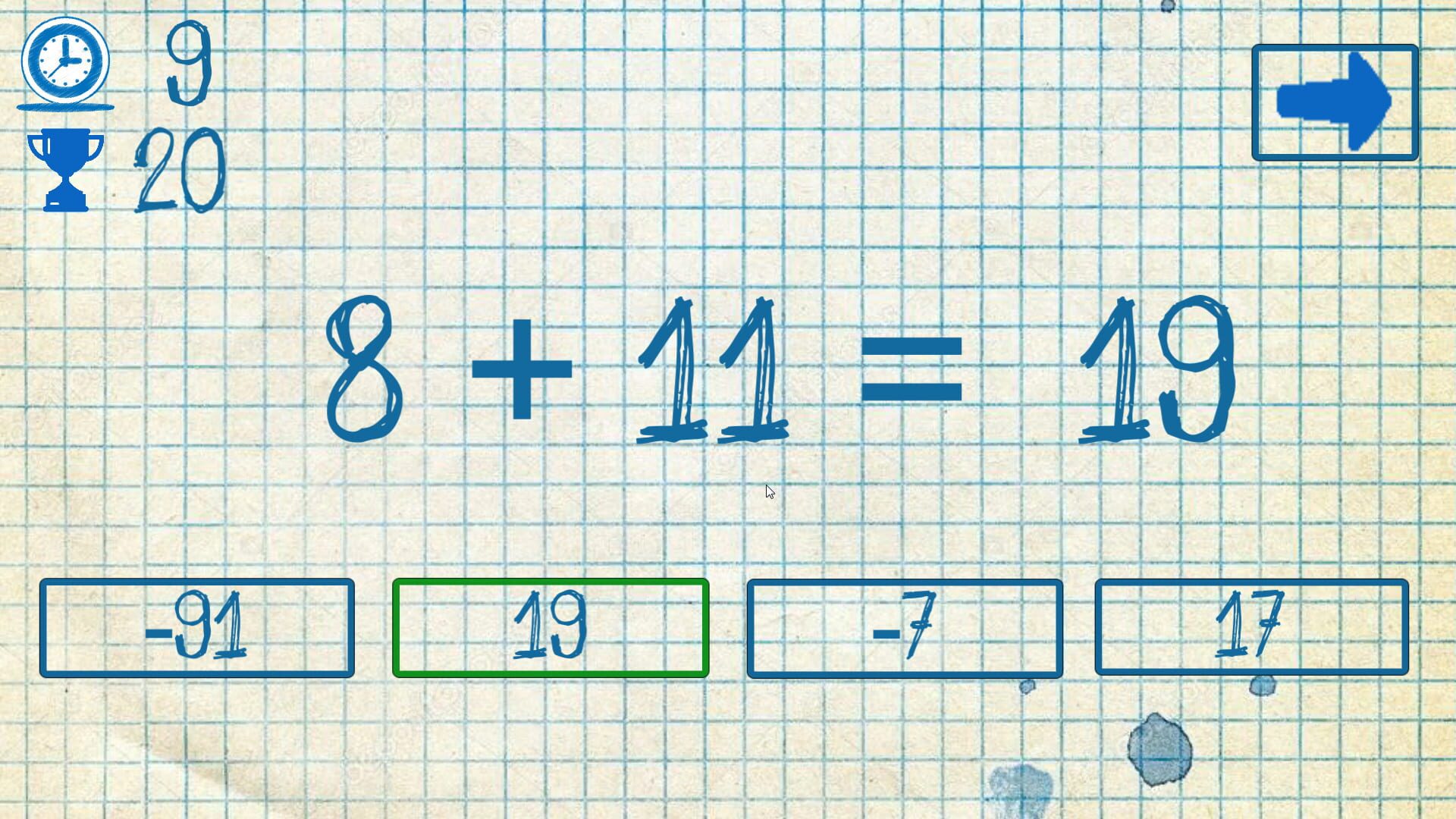 Screenshot for The young mathematician: Easy difficulty