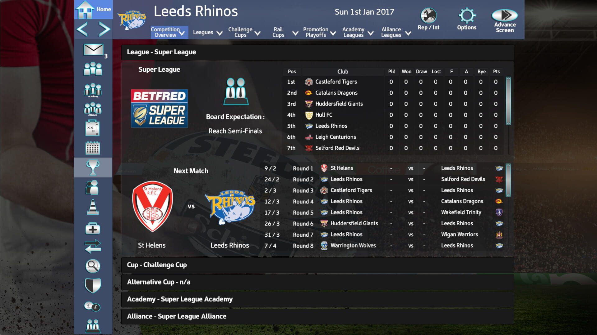 Screenshot for Rugby League Team Manager 2018