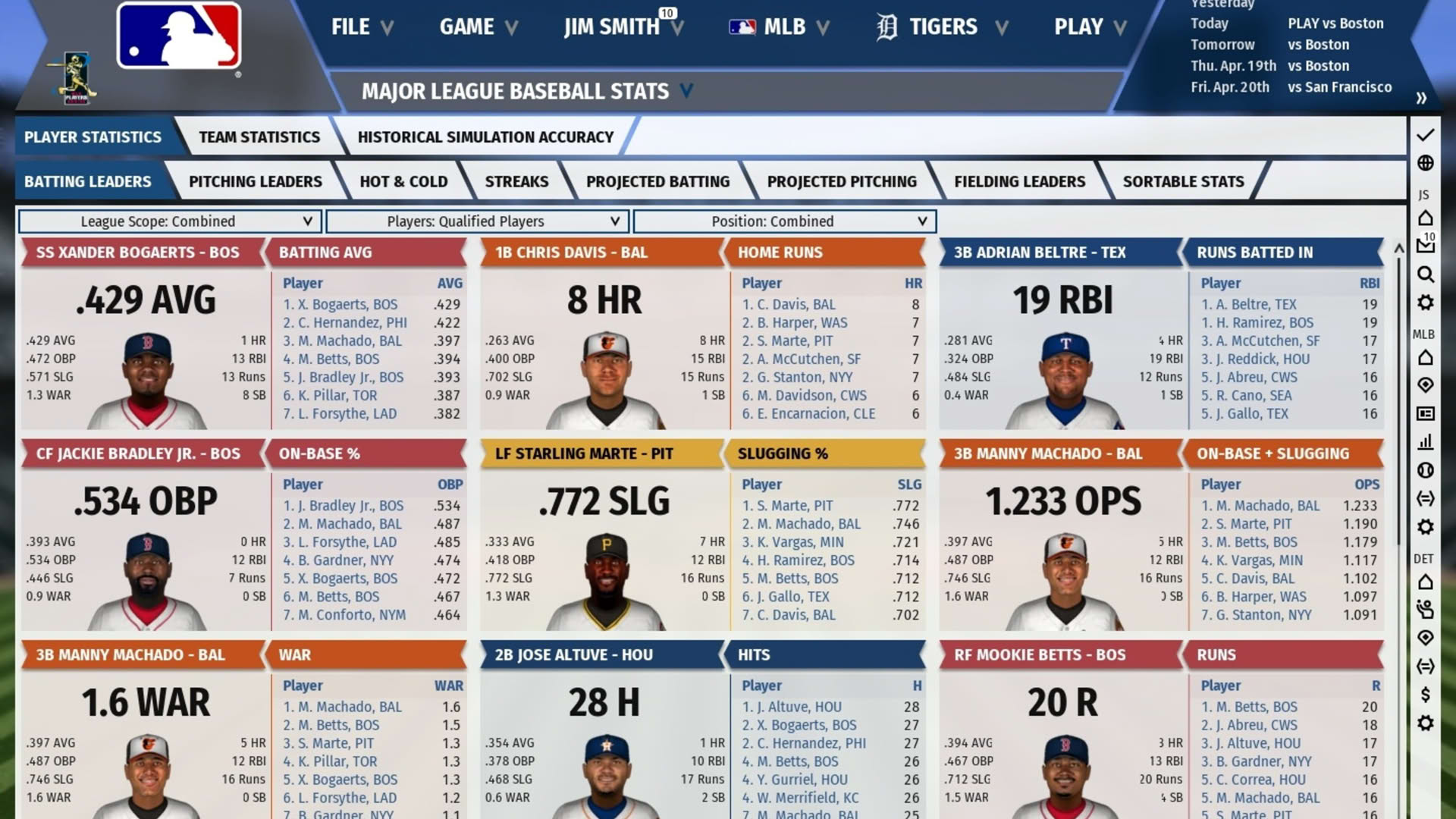 Screenshot for Out of the Park Baseball 19