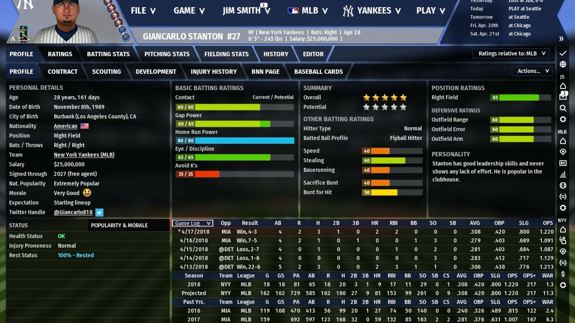 Screenshot for Out of the Park Baseball 19