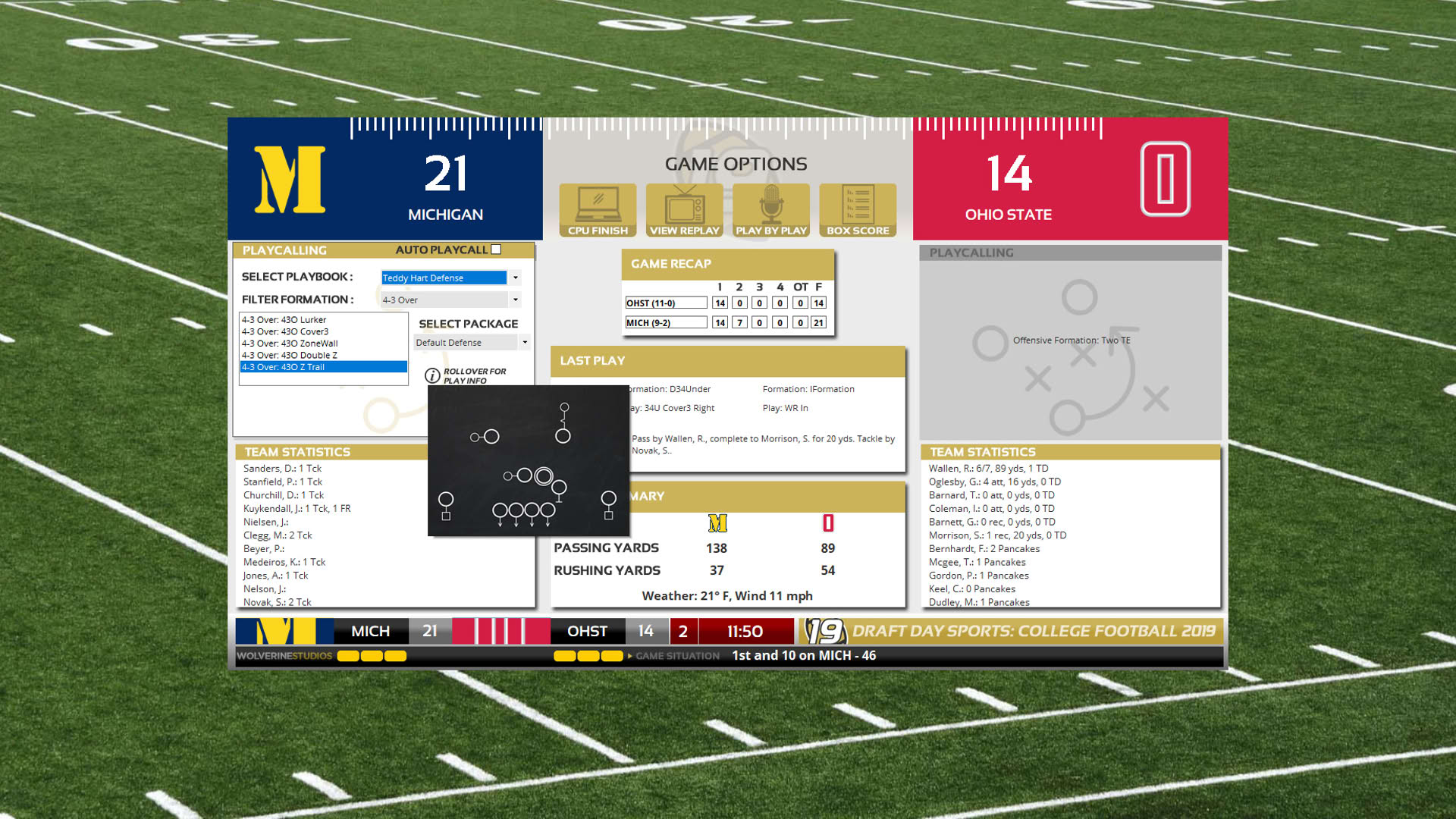 Screenshot for Draft Day Sports: College Football 2019