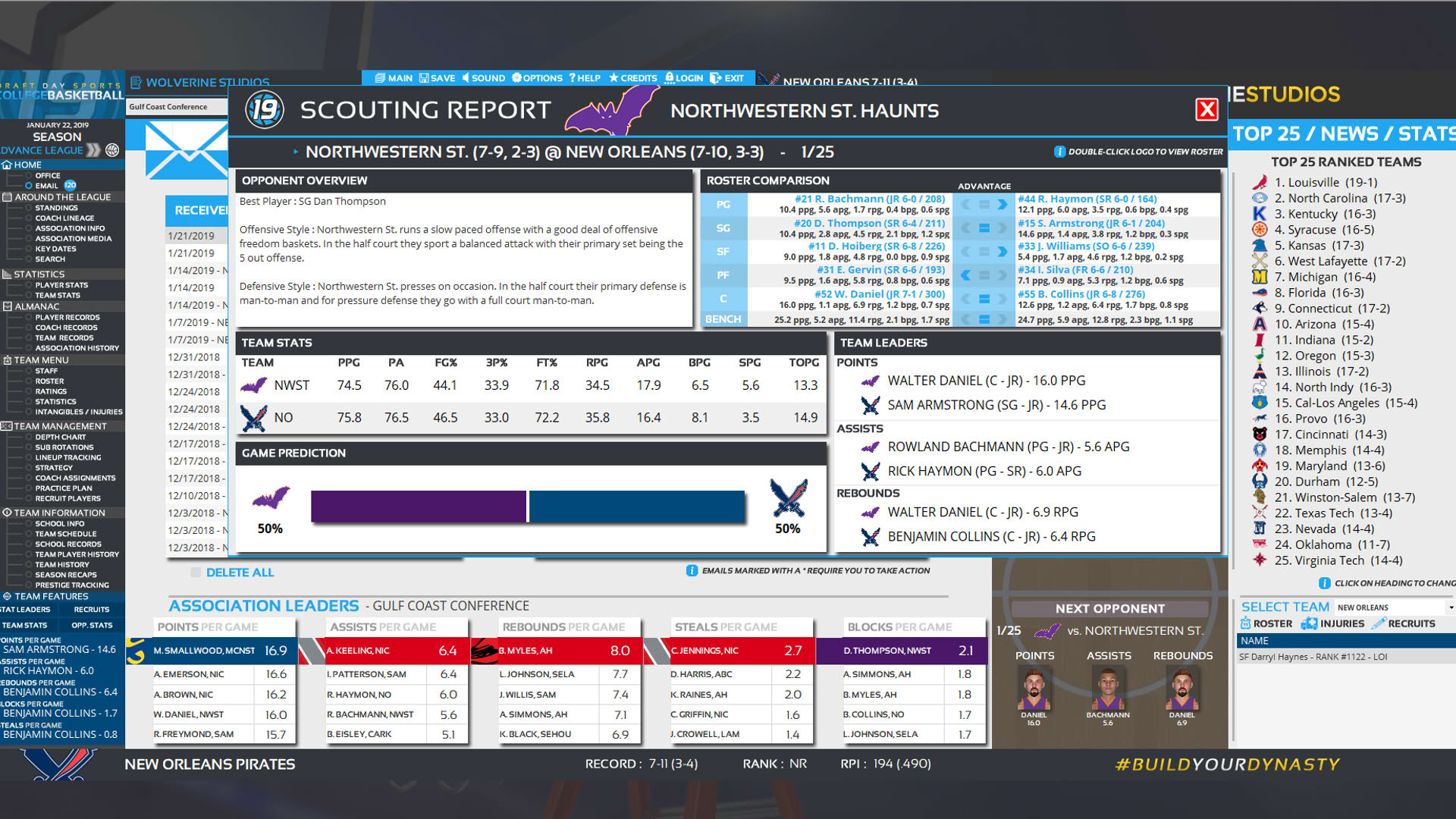 Screenshot for Draft Day Sports: College Basketball 2019